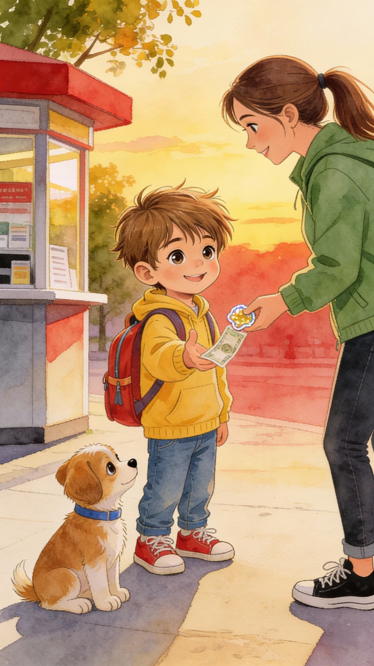 Ilustración de la escena 21: Lucas y el perrito del parque