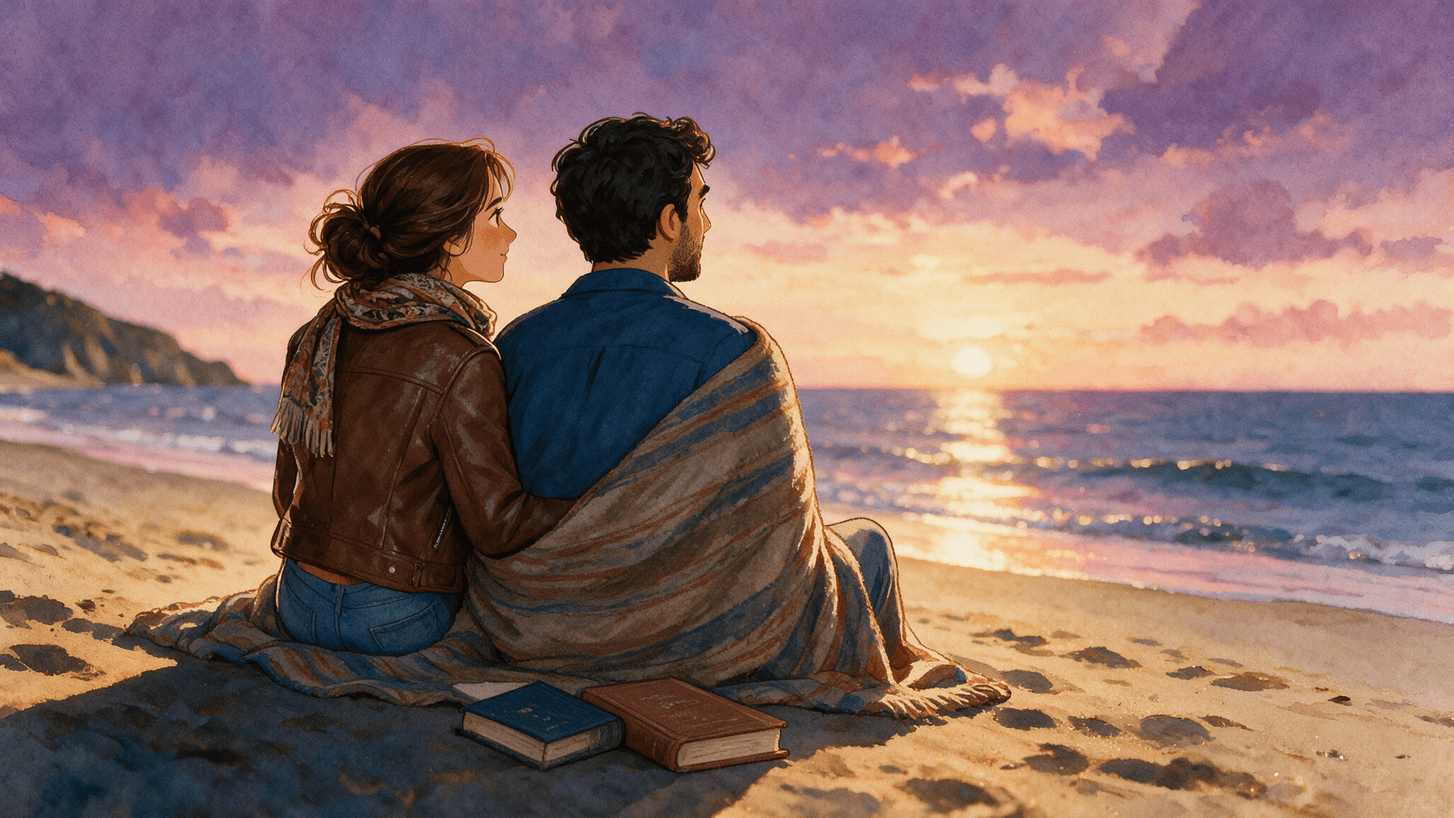 Elena and Amir in scene 2 of the story, looking exactly as they do on every other page