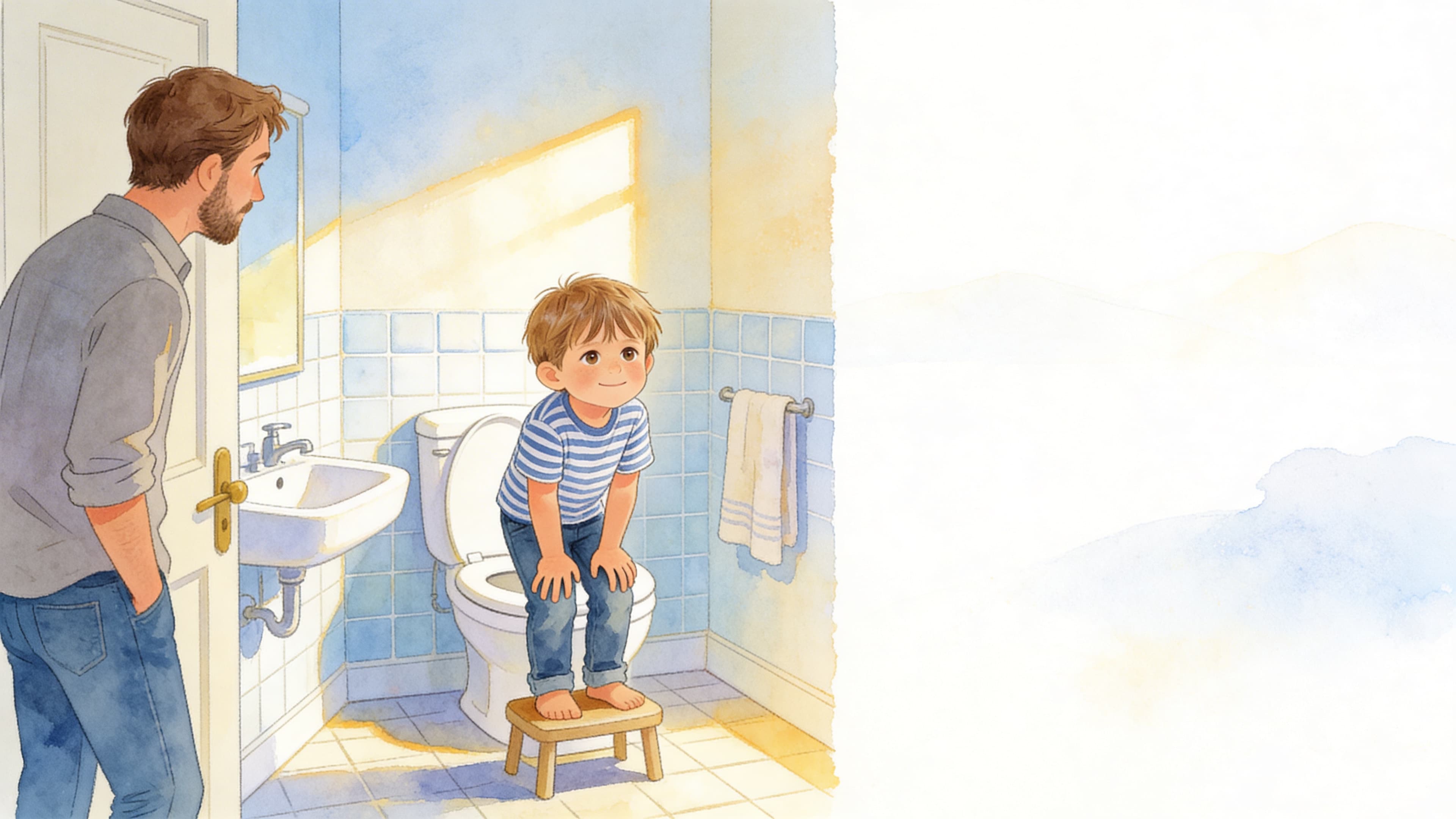 Ilustración de la escena 2: Lucas y el váter de mayores