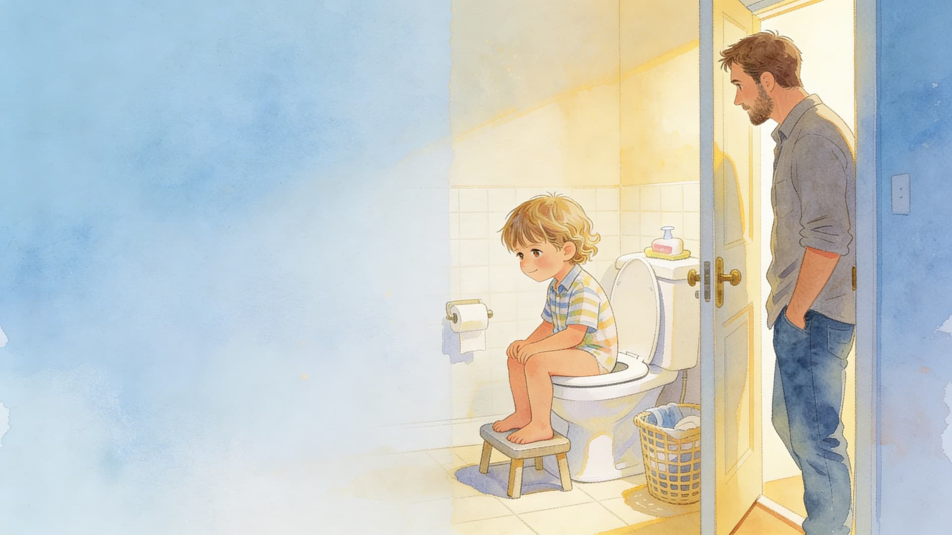 Ilustración de la escena 3: Lucas y el váter de mayores