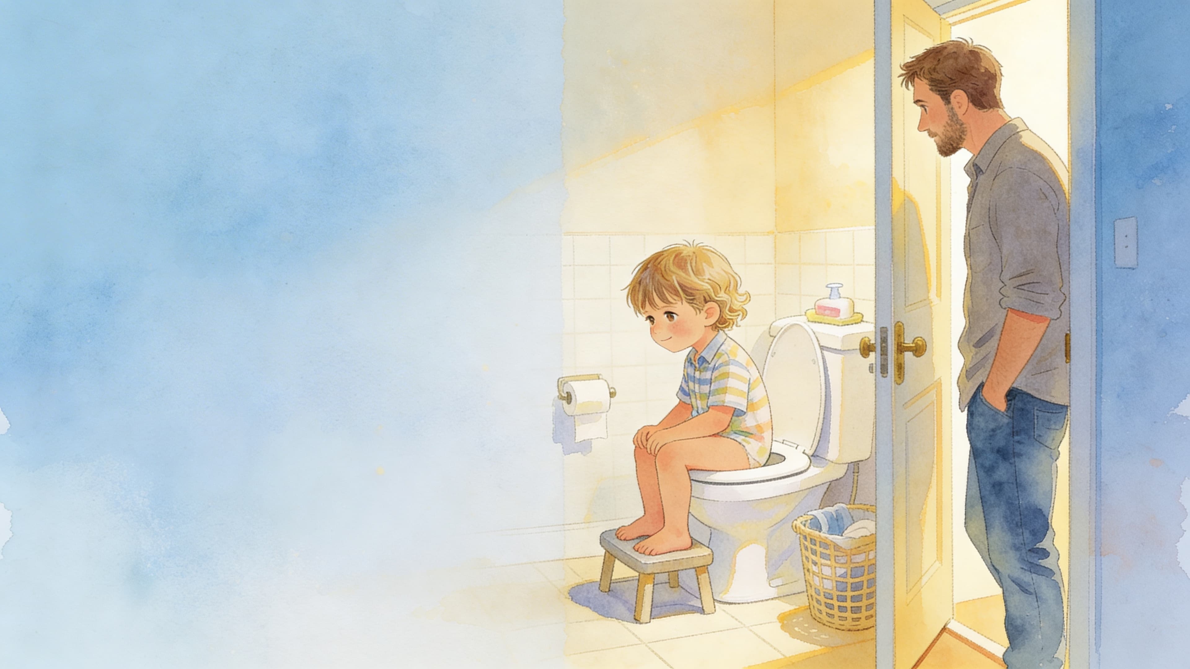 Ilustración de la escena 3: Lucas y el váter de mayores