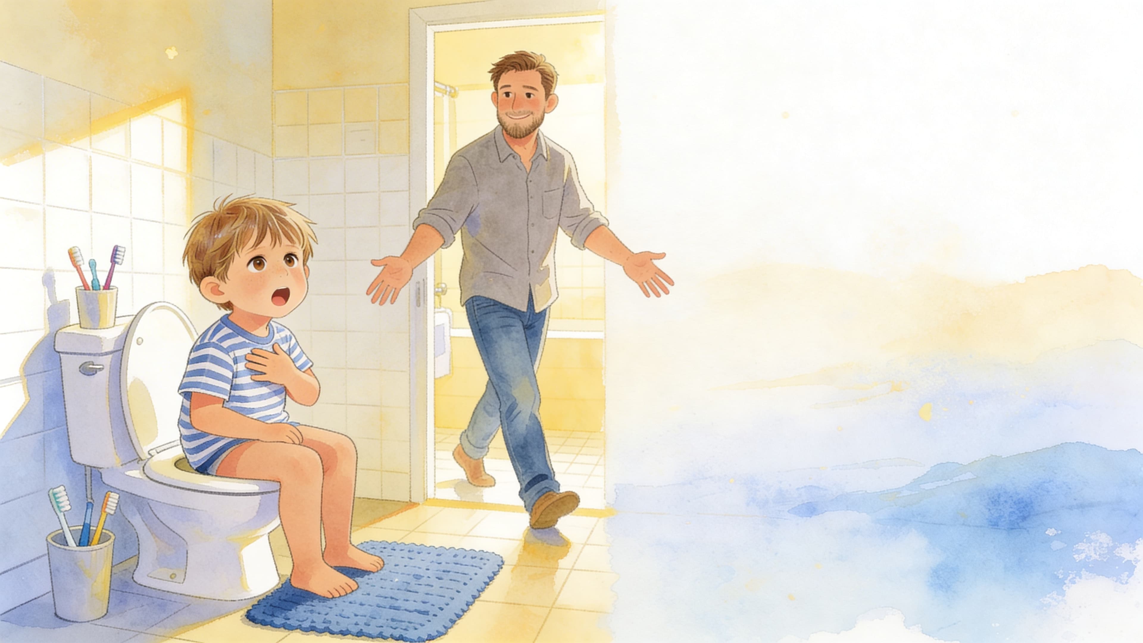 Ilustración de la escena 4: Lucas y el váter de mayores