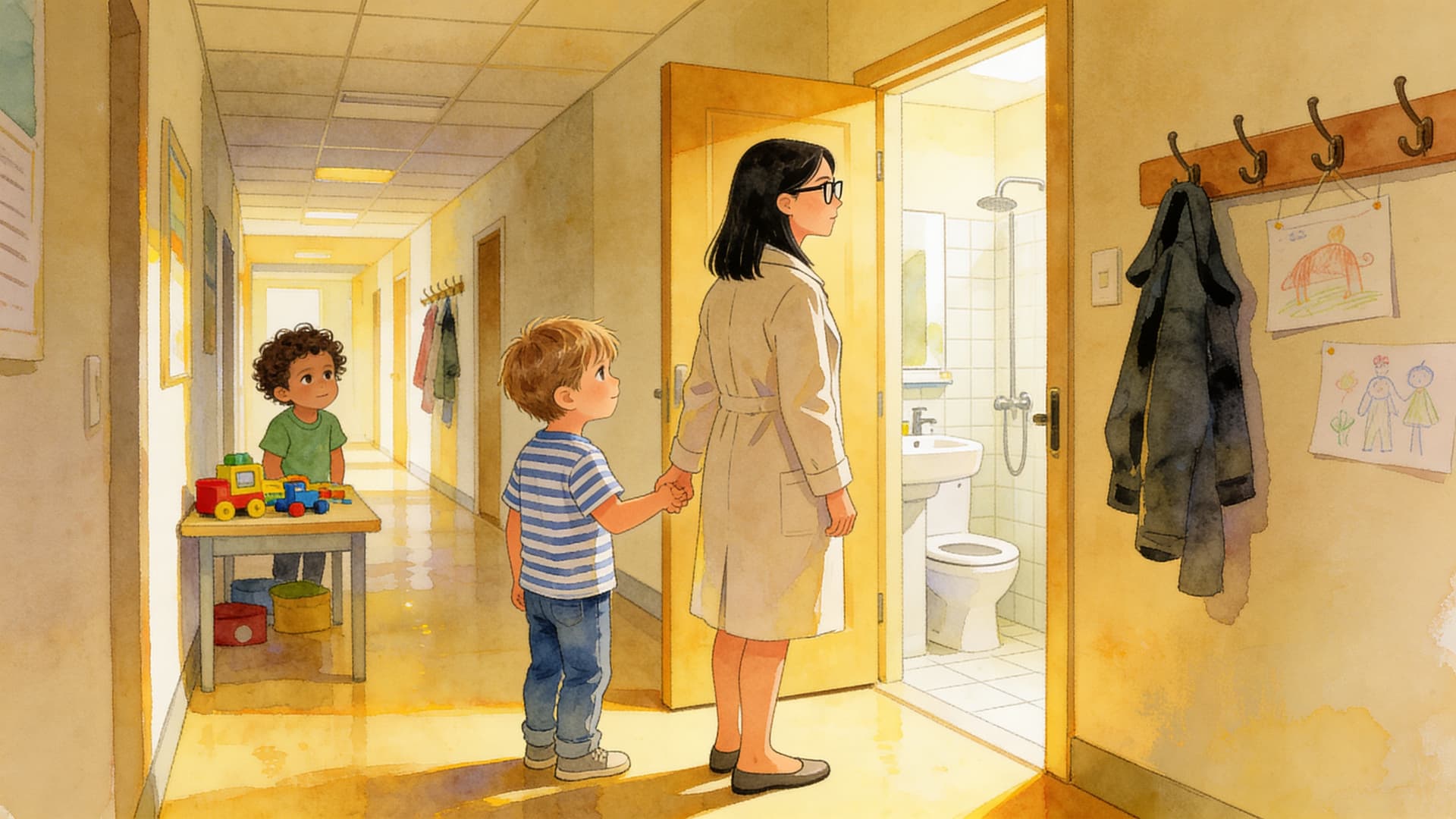 Ilustración de la escena 6: Lucas y el váter de mayores
