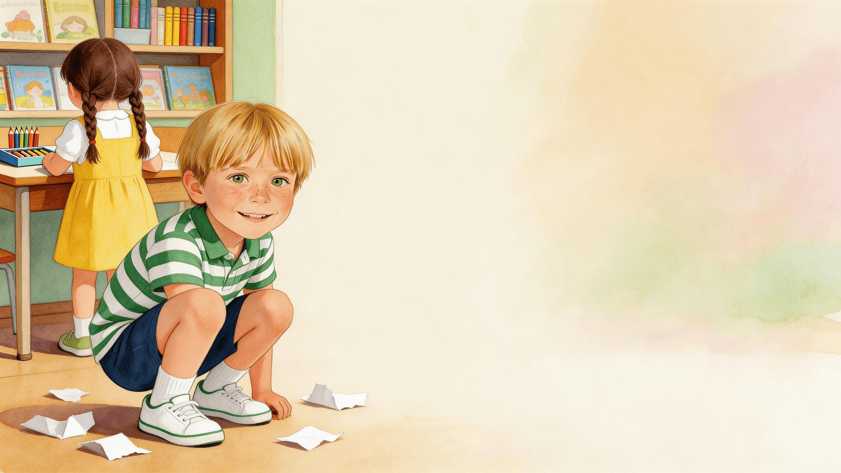 Ilustración de la escena 2: Hugo y las palabras que curaban