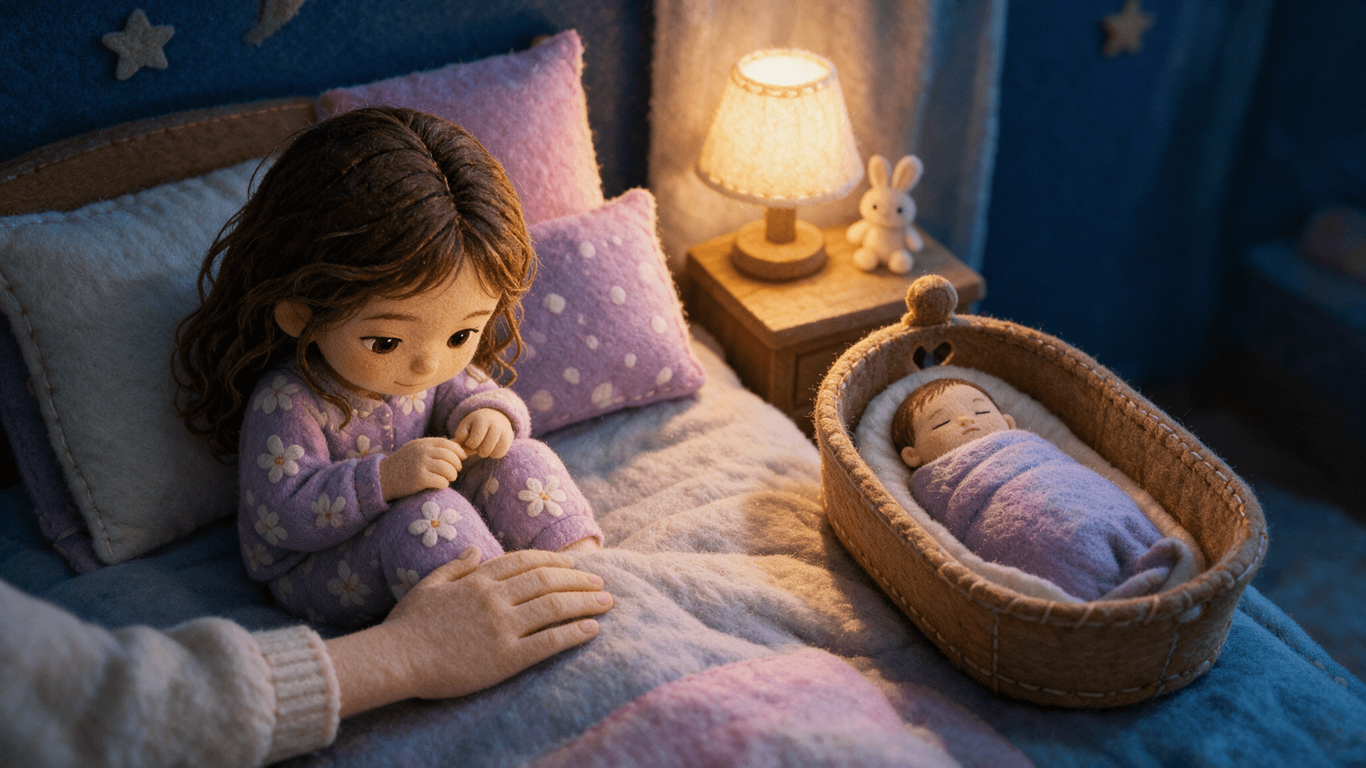 Ilustración de la escena 2: Emma y el bebé que ocupaba todo