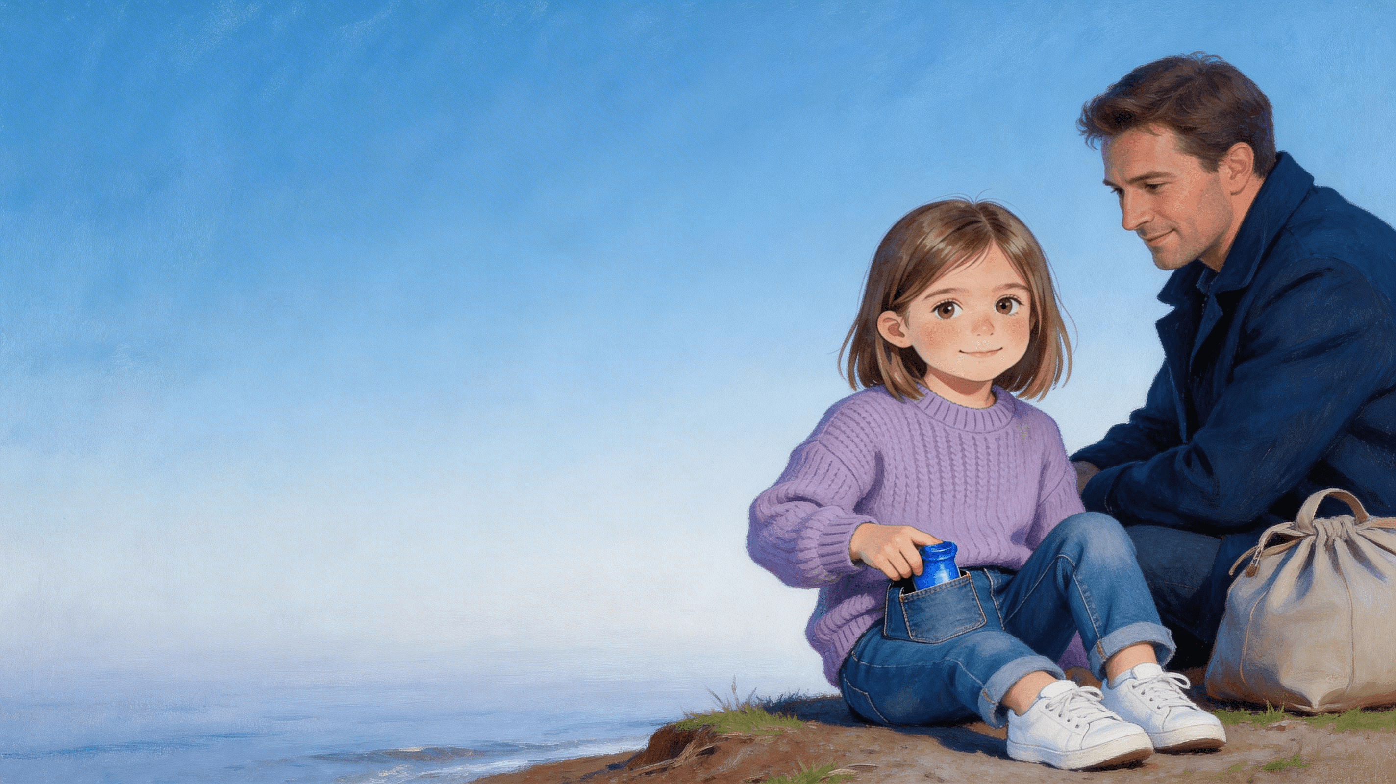 Ilustración de la escena 11: Lara y la playa de los plásticos