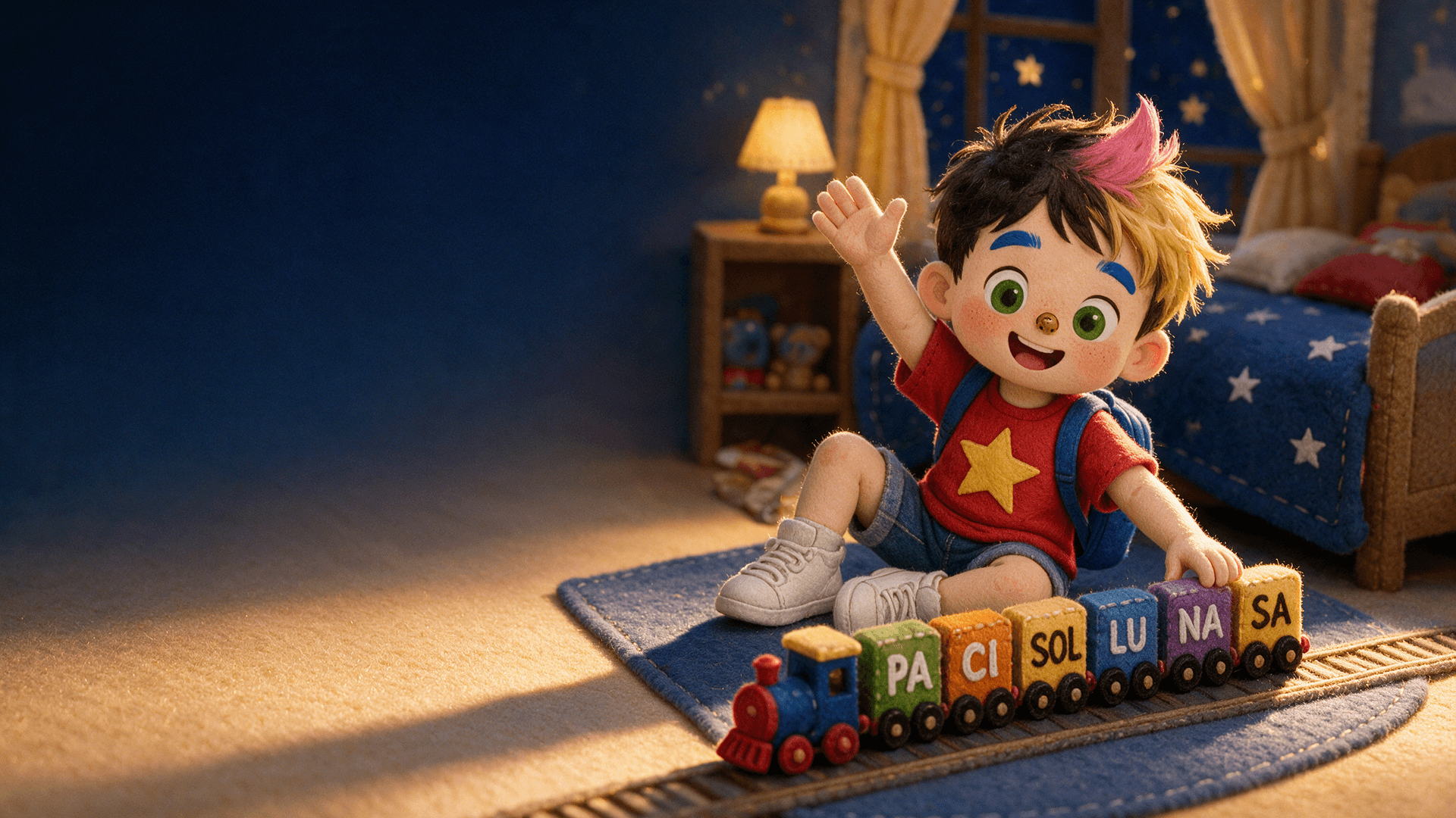 Ilustración de la escena 7: El tren de las sílabas