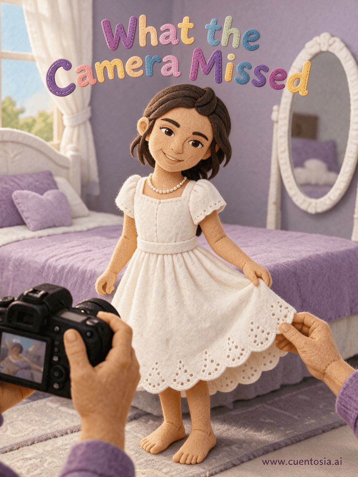 Illustrated cover of the story “What the Camera Missed”, Children's, for ages 8 to 11