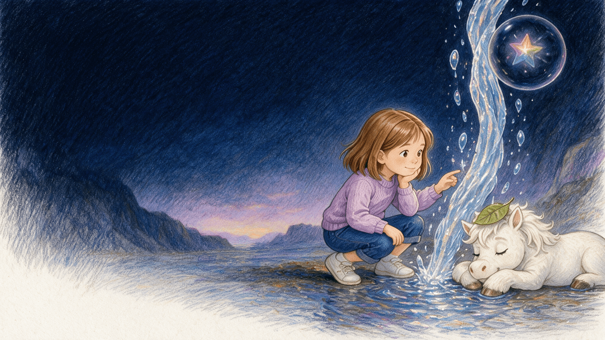 Ilustración de la escena 5: Lara en el reino de los ponis