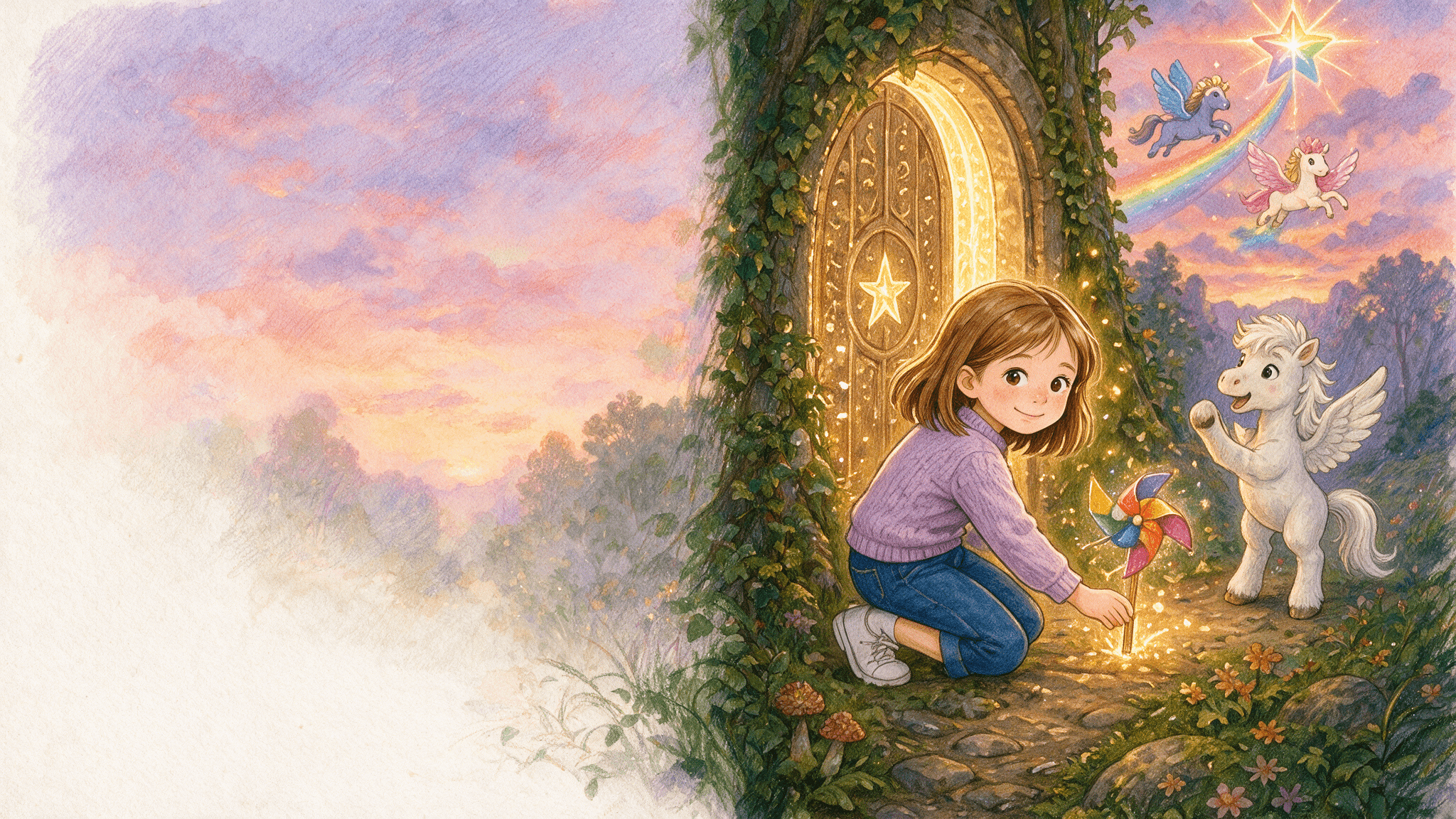 Ilustración de la escena 7: Lara en el reino de los ponis