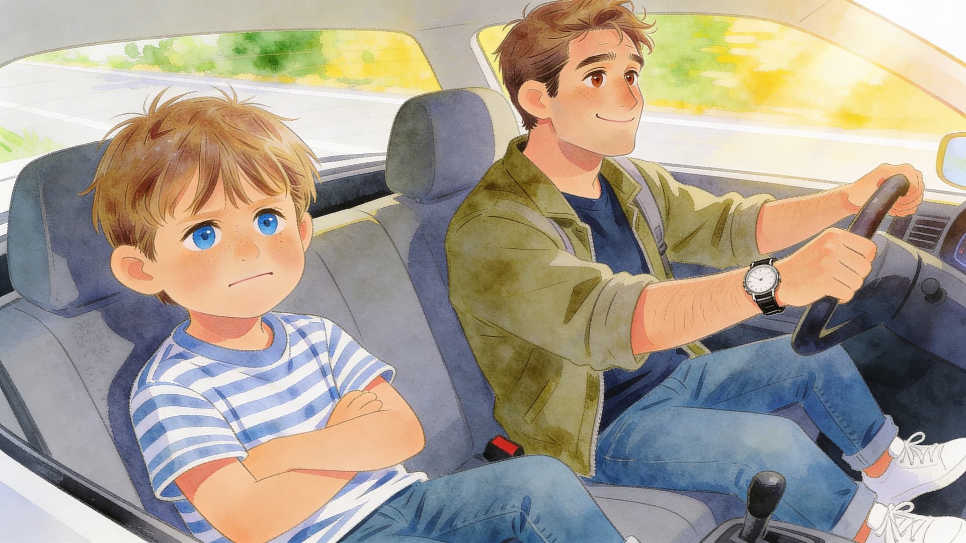 Ilustración de la escena 1: Lucas y la dentista valiente