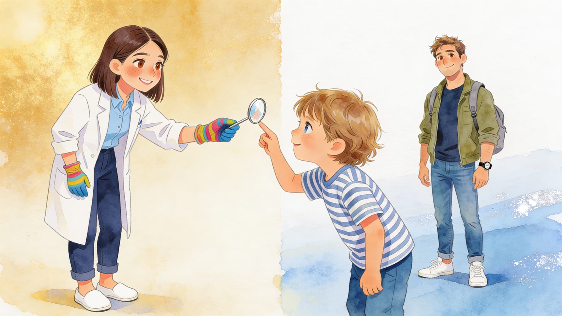 Ilustración de la escena 4: Lucas y la dentista valiente