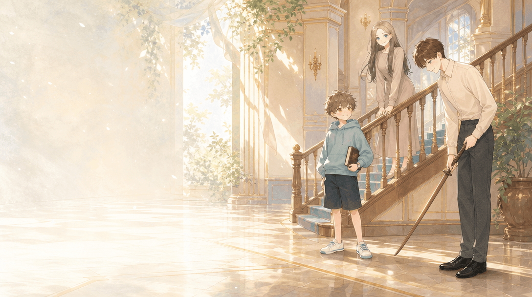 Ilustración de la escena 3: La princesa bromista y el príncipe encantador
