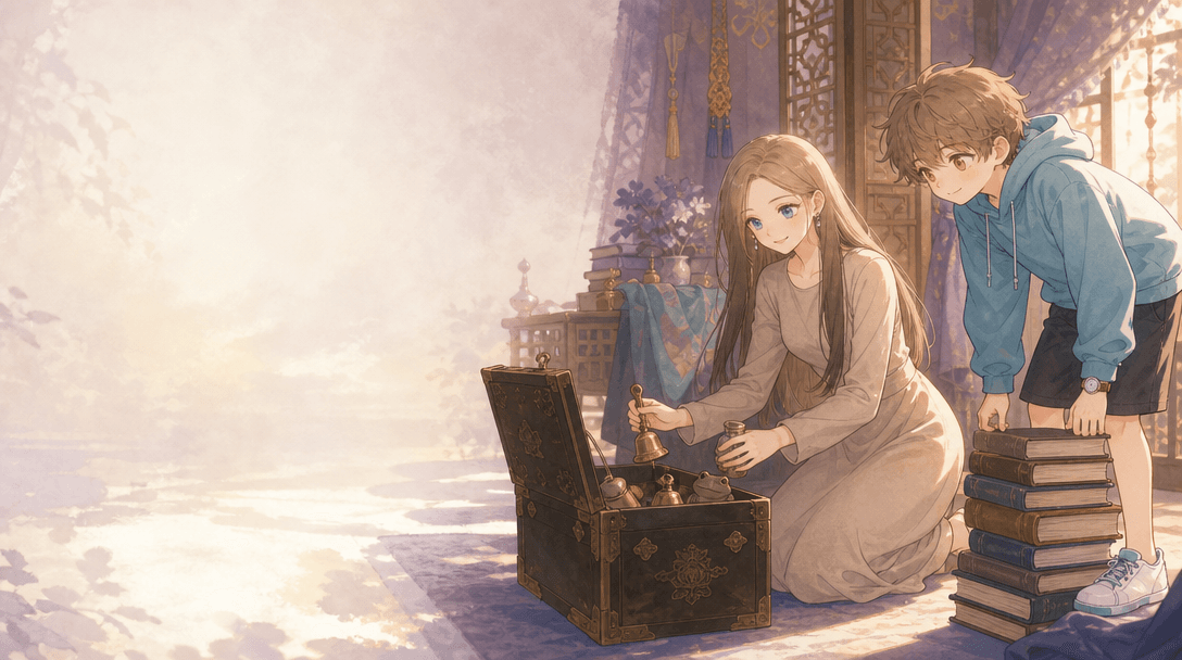 Ilustración de la escena 5: La princesa bromista y el príncipe encantador