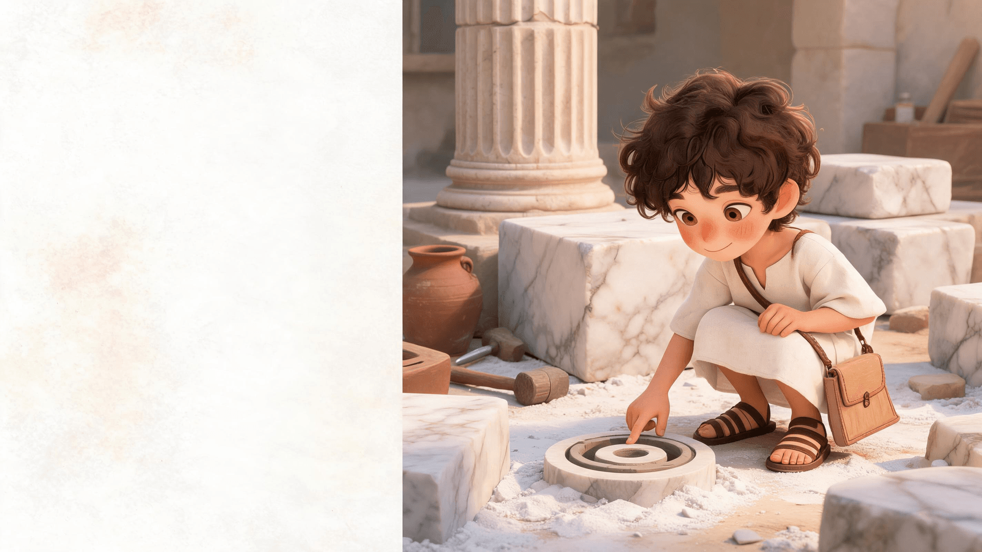 Ilustración de la escena 2: El niño que descubrió el número Pi