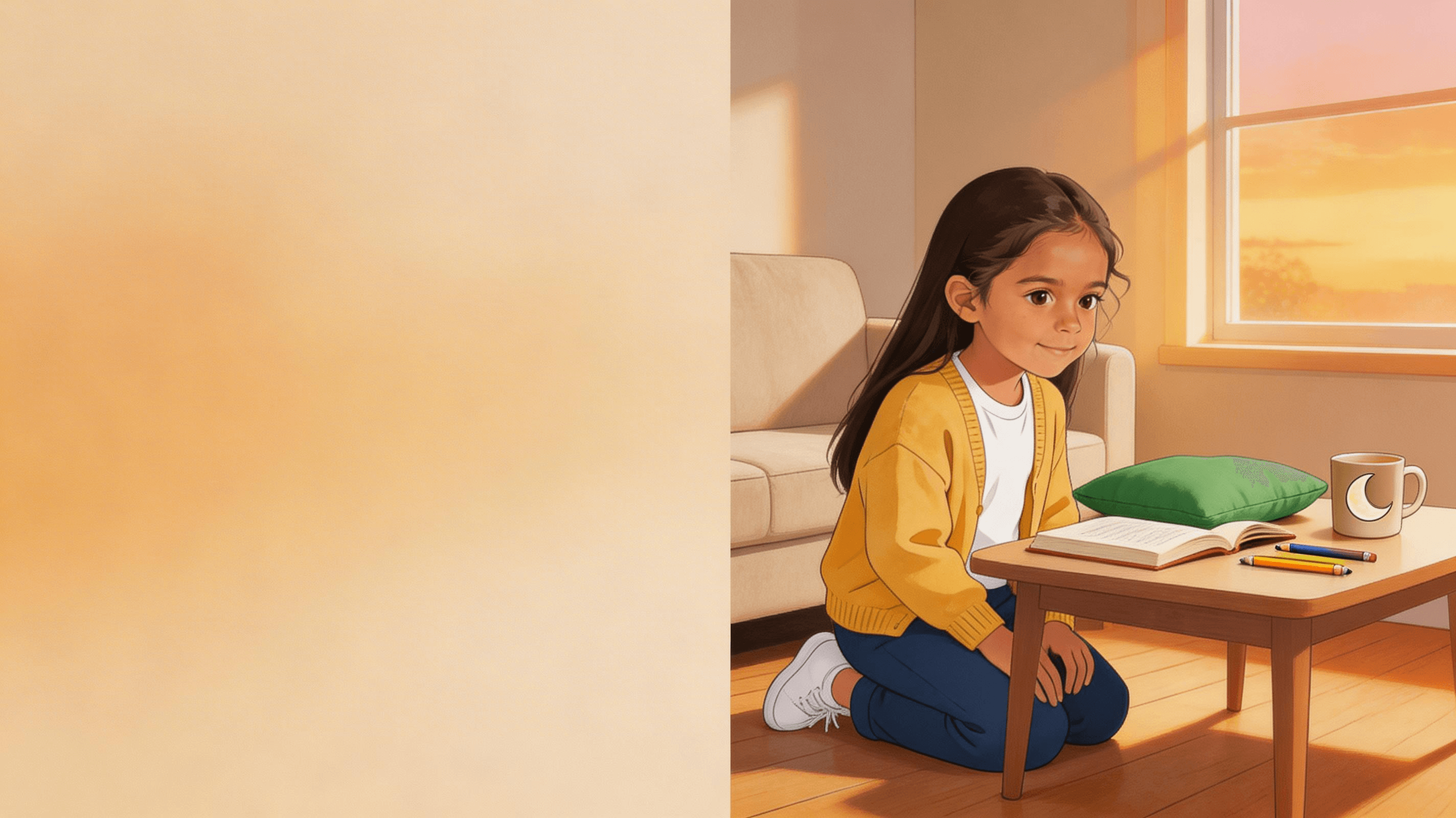Ilustración de la escena 6: Cuento para mejorar la atención y memoria visual: Alba y el juego de los detalles invisibles