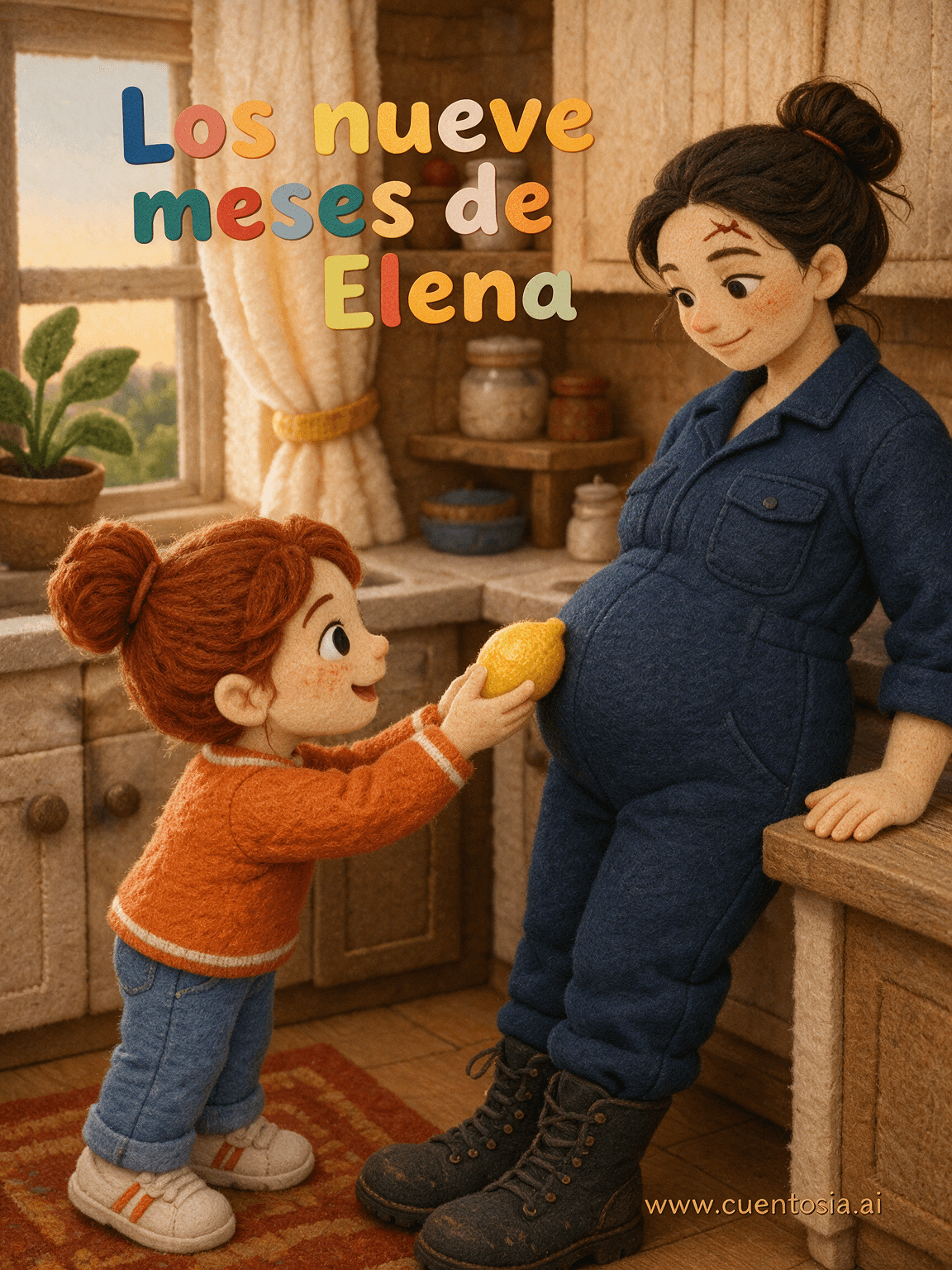 Portada ilustrada del cuento «Los nueve meses de Elena», Infantil, para niños de 3 a 7 años