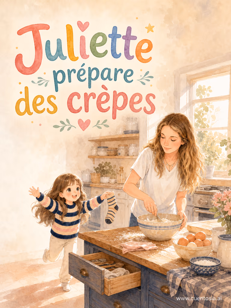 Juliette prépare des crêpes