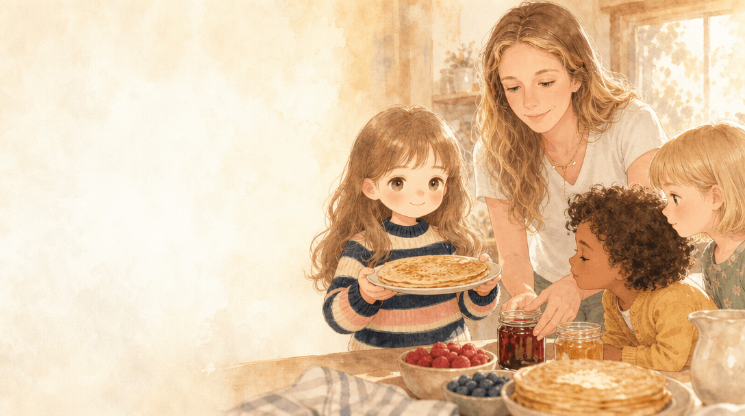 Illustration de la scène 6: Juliette prépare des crêpes