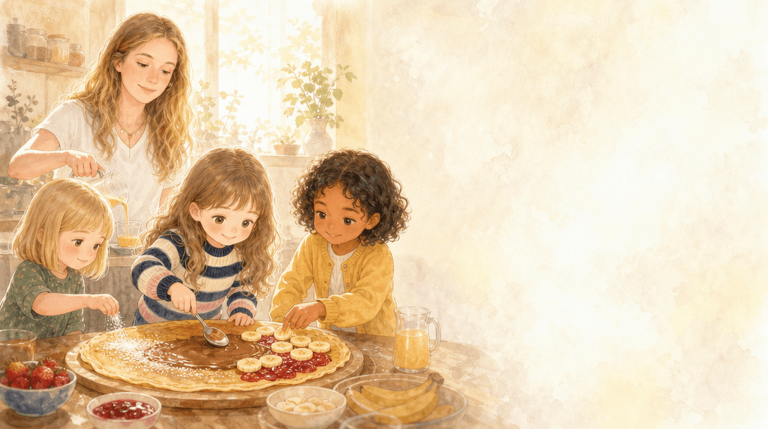 Illustration de la scène 9: Juliette prépare des crêpes
