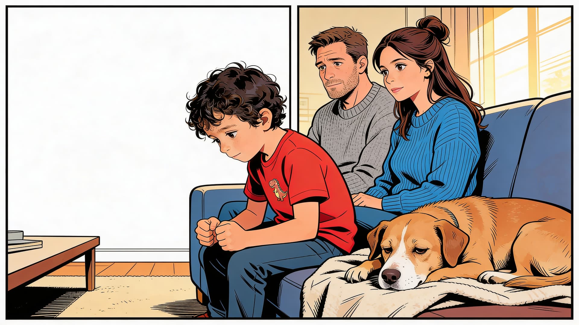 Ilustración de la escena 1: Daniel dice adiós a Canela