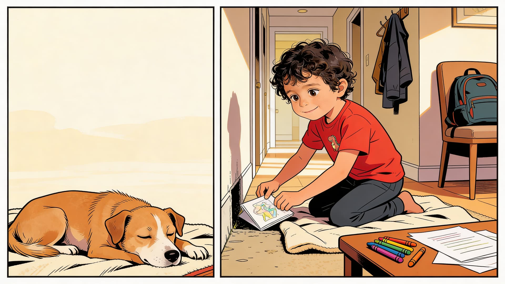 Ilustración de la escena 3: Daniel dice adiós a Canela