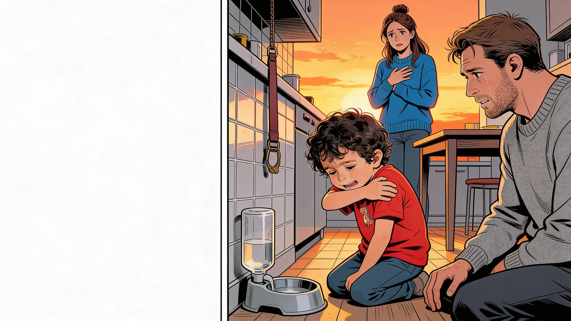Ilustración de la escena 5: Daniel dice adiós a Canela