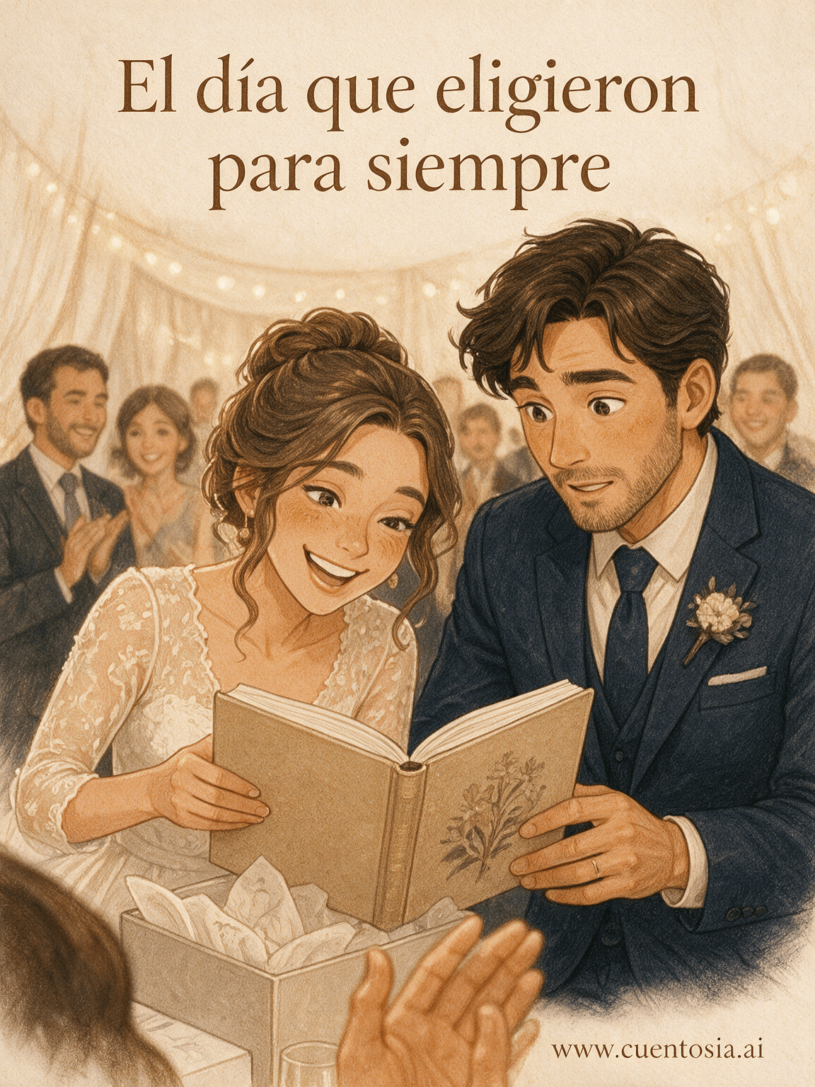 Portada ilustrada del cuento «El día que eligieron para siempre», Boda