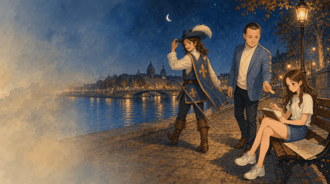 Illustration de la scène 10: Emma et son aventure à Paris