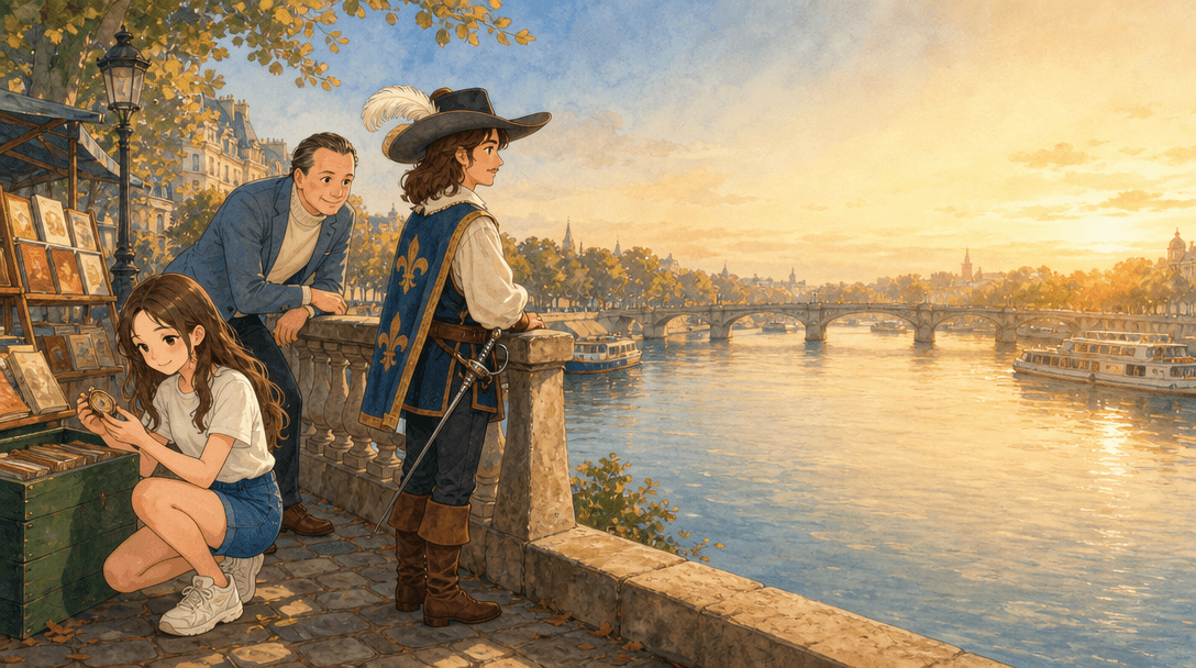 Illustration de la scène 5: Emma et son aventure à Paris