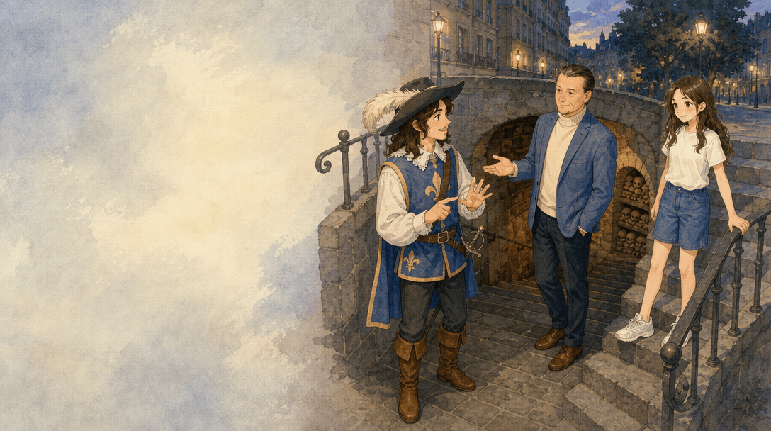 Illustration de la scène 6: Emma et son aventure à Paris
