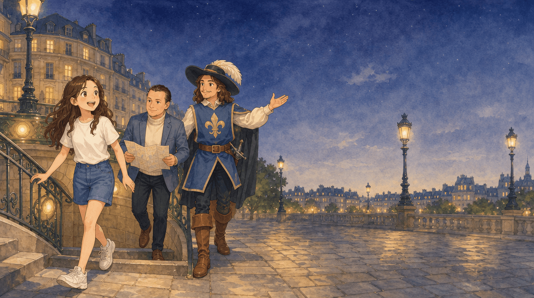 Illustration de la scène 9: Emma et son aventure à Paris