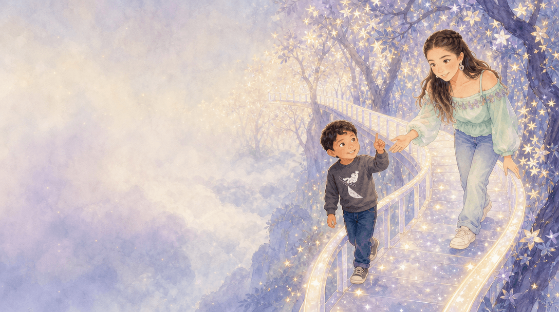 Ilustración de la escena 3: Mamá y Santiago: La Aventura del Corazón Infinito
