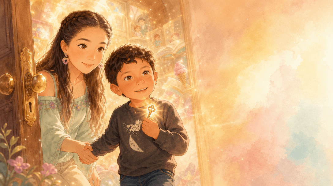 Ilustración de la escena 8: Mamá y Santiago: La Aventura del Corazón Infinito