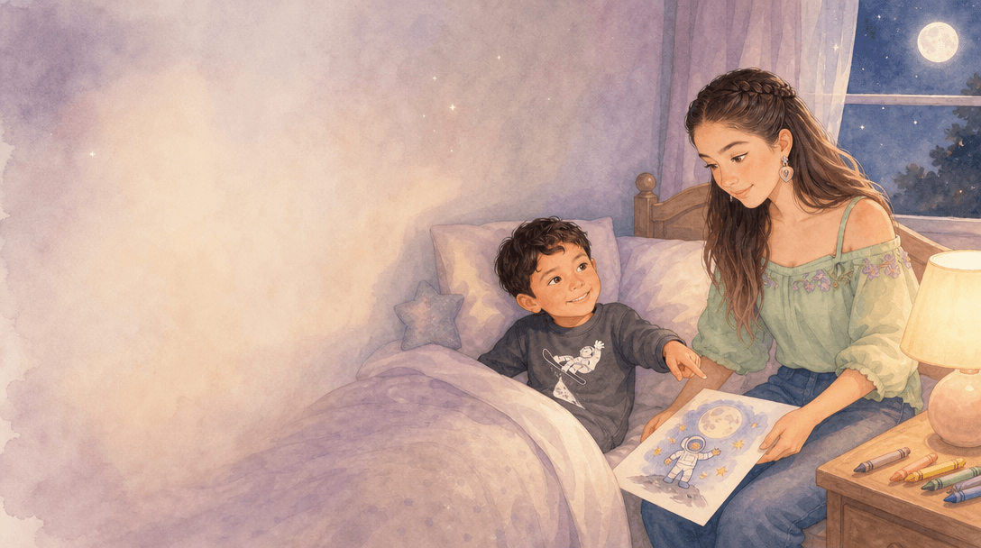 Ilustración de la escena 9: Mamá y Santiago: La Aventura del Corazón Infinito