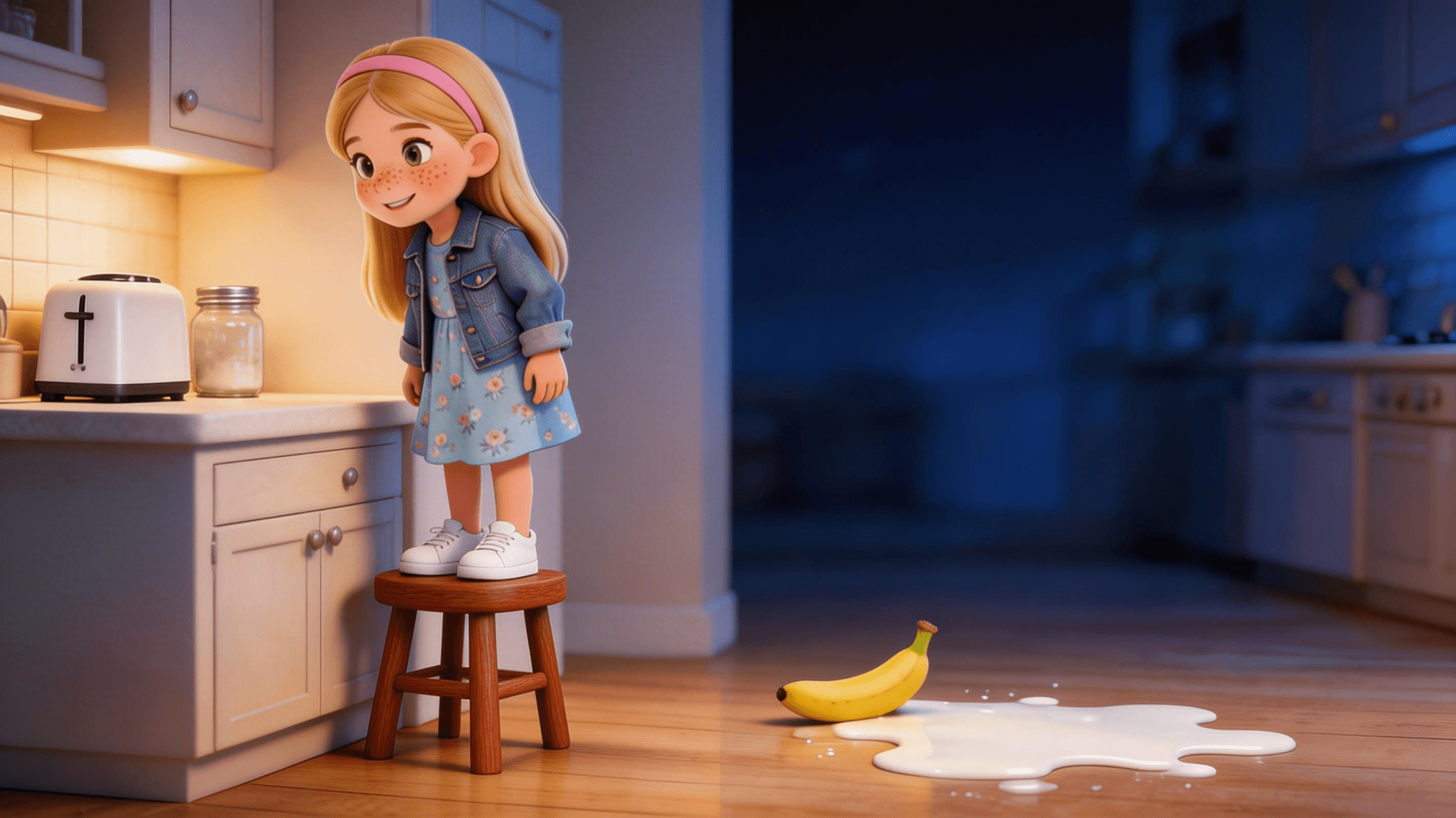 Ilustración de la escena 2: Alba y el desayuno secreto