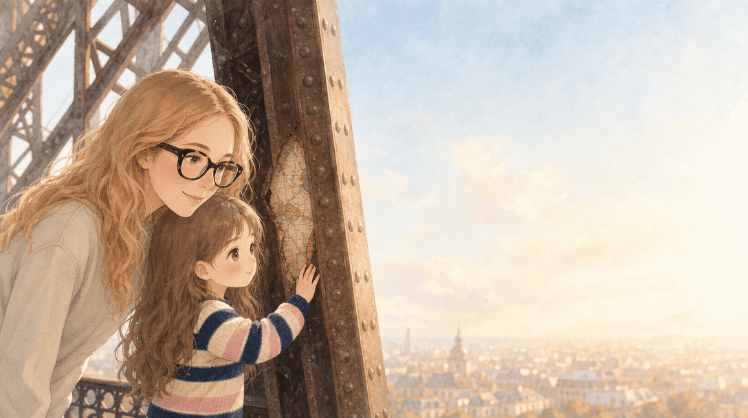 Illustration de la scène 3: Juliette visite la Tour Eiffel