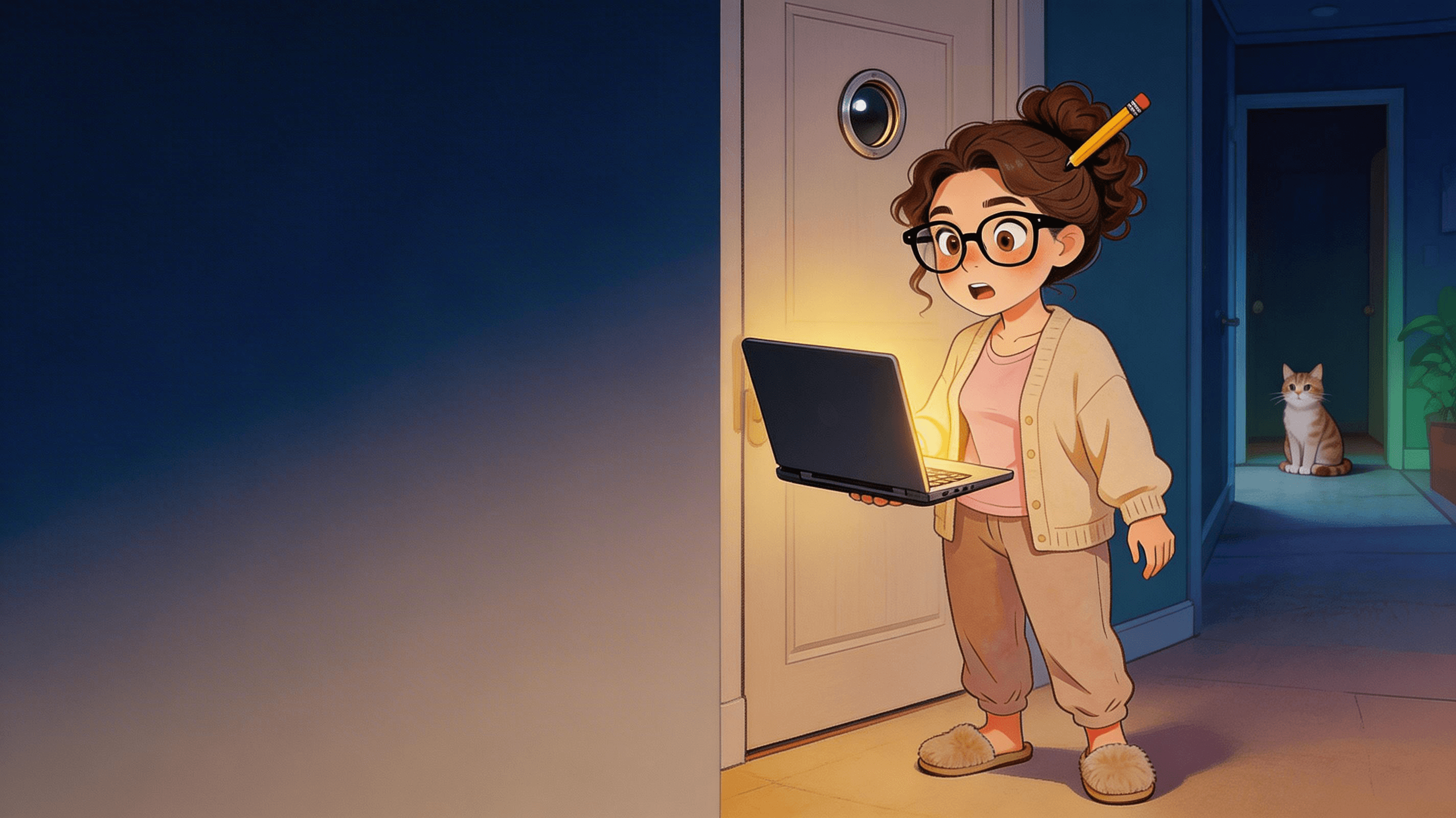 Ilustración de la escena 3: La vecina del quinto y el misterio del WiFi robado: un cuento de humor con final inesperado