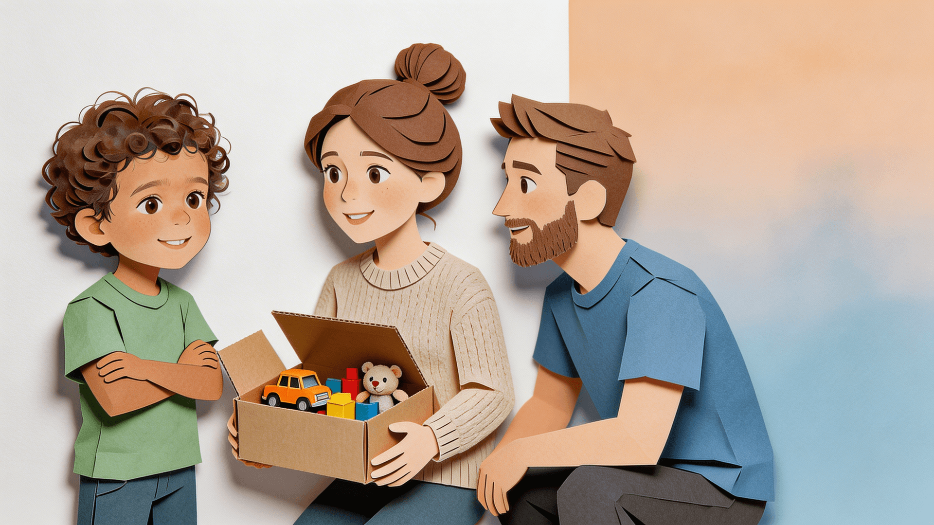 Ilustración de la escena 2: Mateo no quiere hacer la maleta