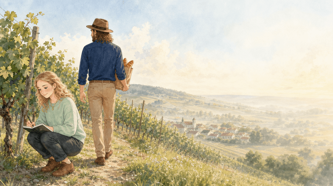 Illustration de la scène 7: Valentina visite la Champagne