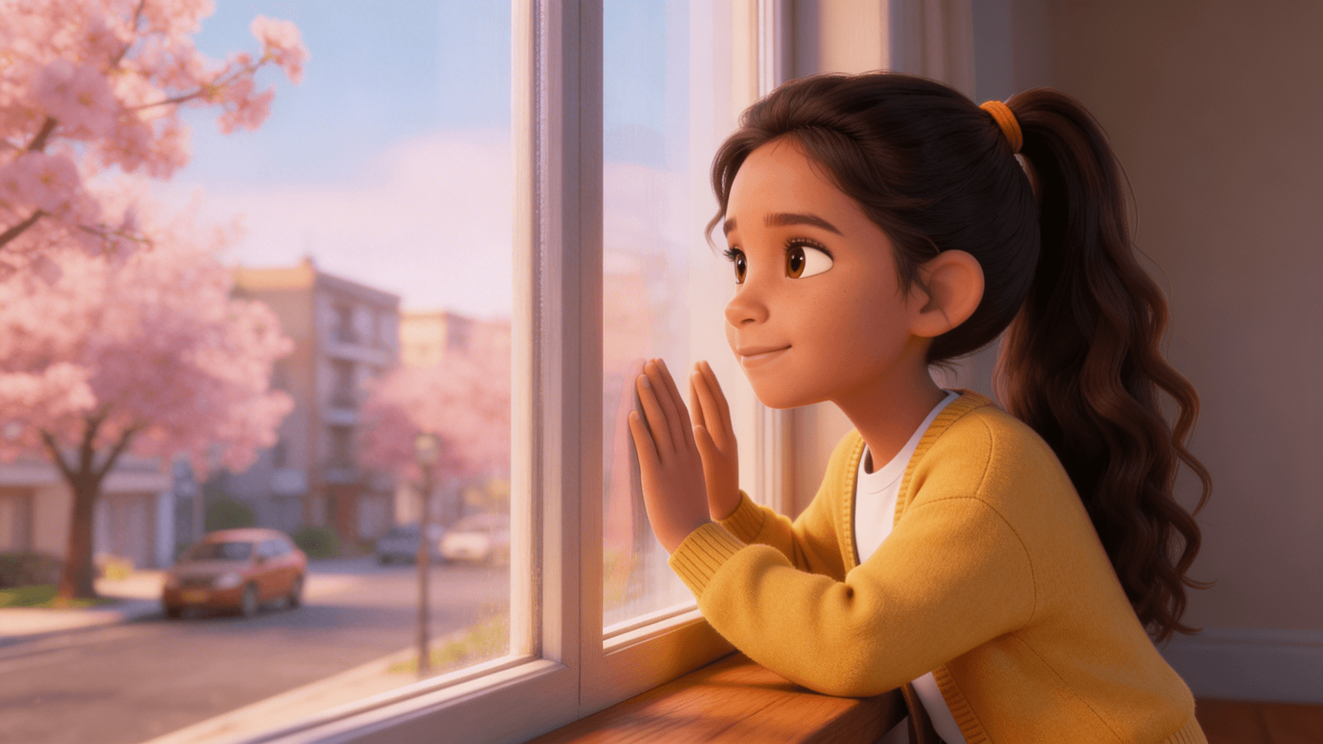 Ilustración de la escena 1: Alba dice adiós a su ventana
