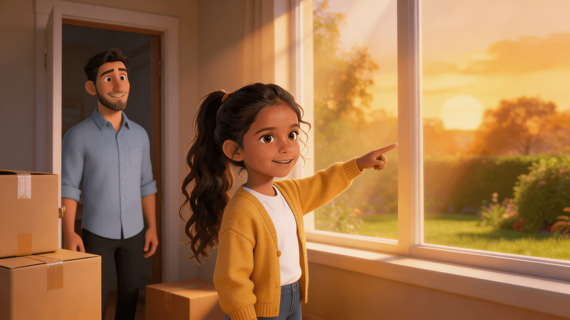 Ilustración de la escena 12: Alba dice adiós a su ventana