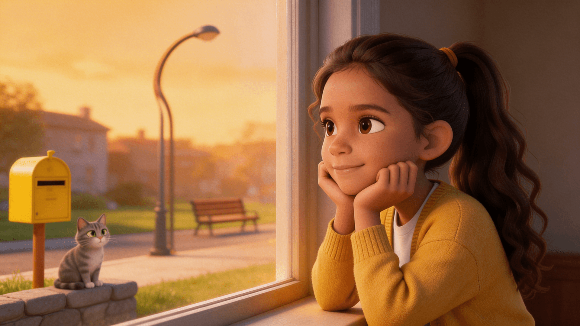 Ilustración de la escena 3: Alba dice adiós a su ventana