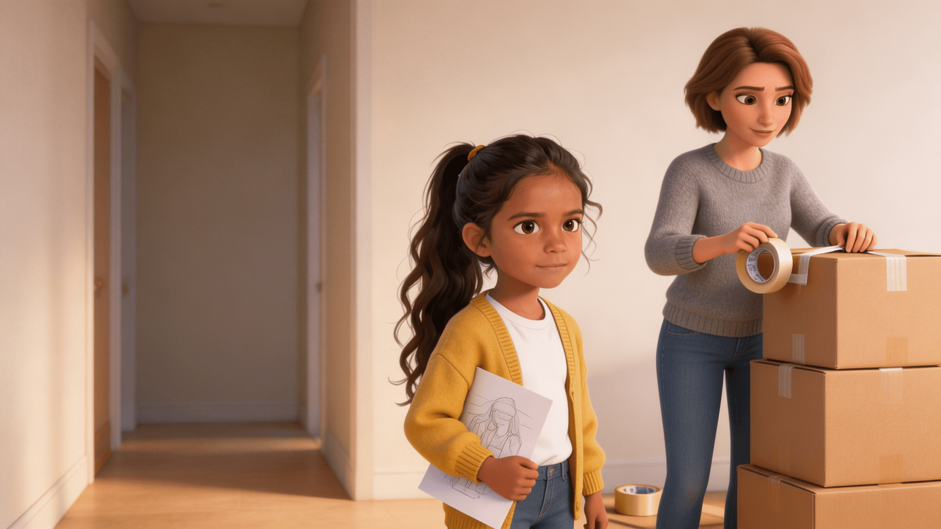Ilustración de la escena 5: Alba dice adiós a su ventana