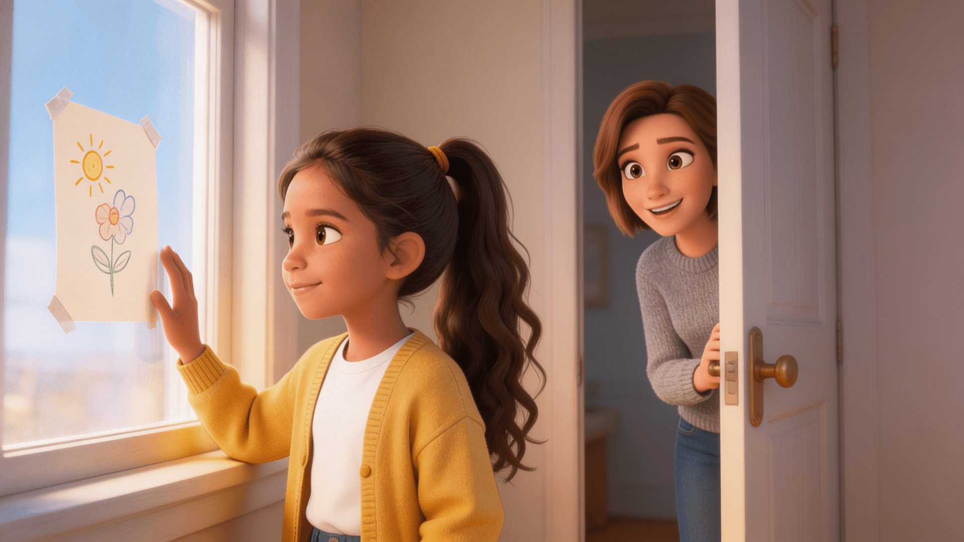 Ilustración de la escena 8: Alba dice adiós a su ventana