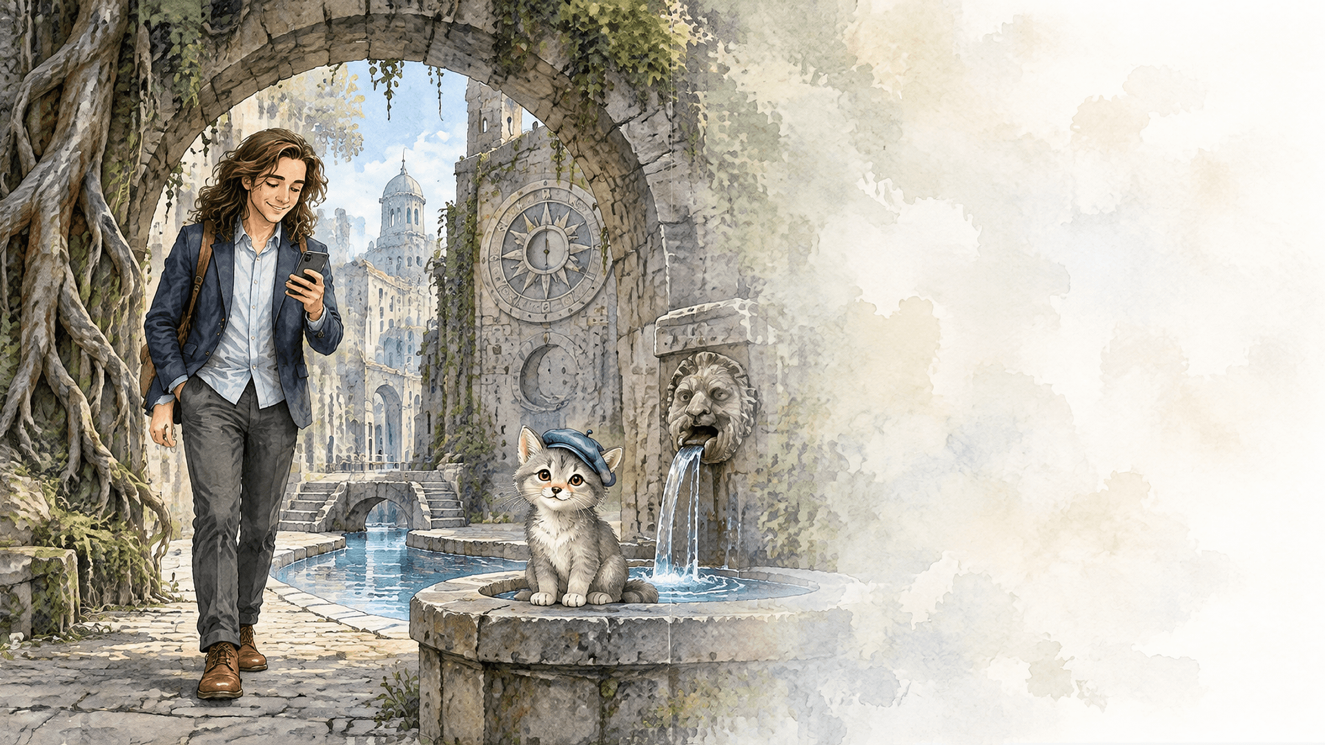 Illustration de la scène 2: Najib et la cité sous l'arche