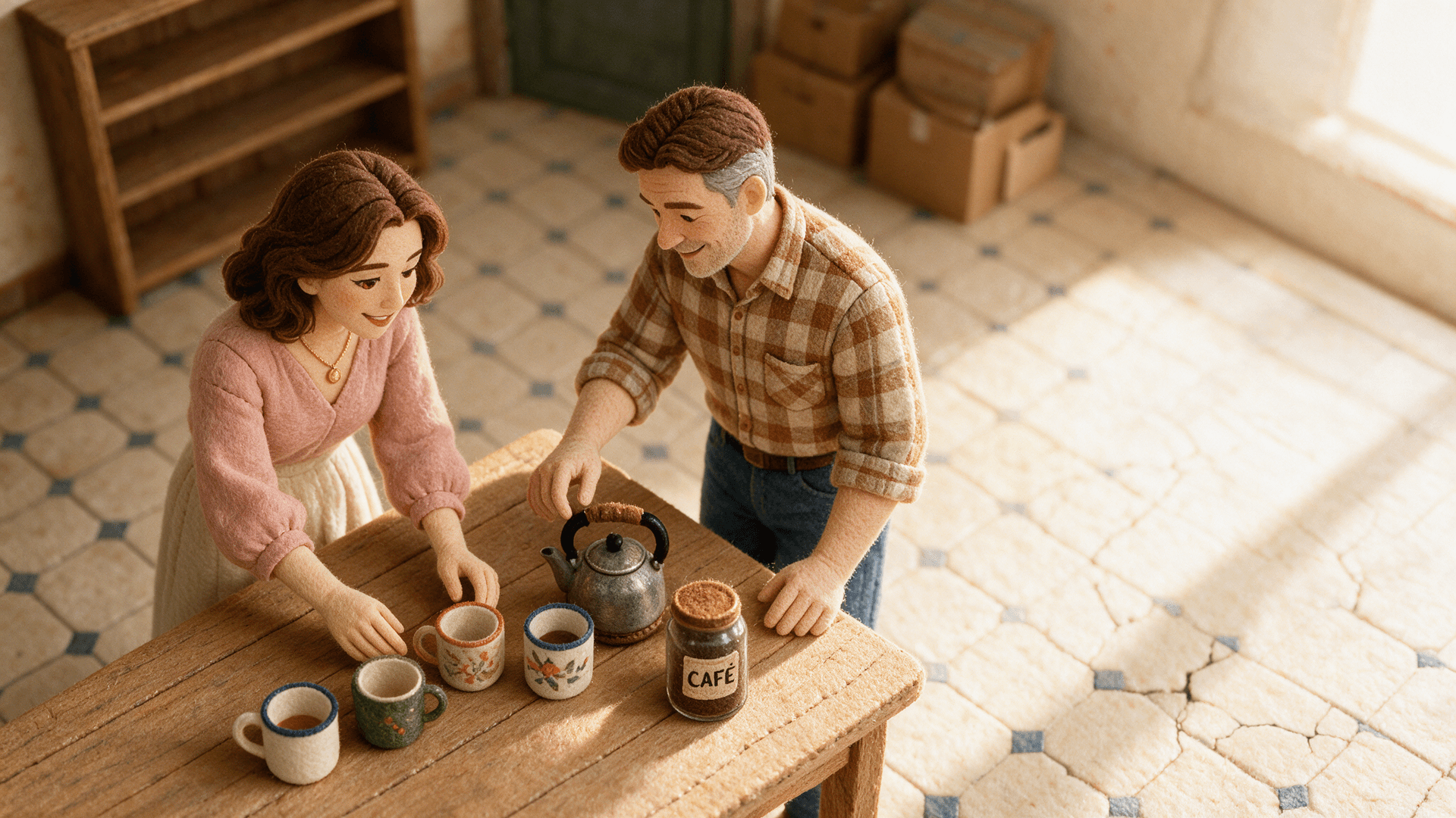 Ilustración de la escena 4: Veinte años y un café