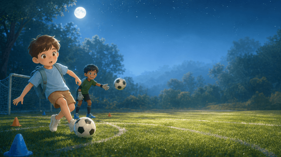 Ilustración de la escena 4: Lucas y el partido que le enseñó a perder