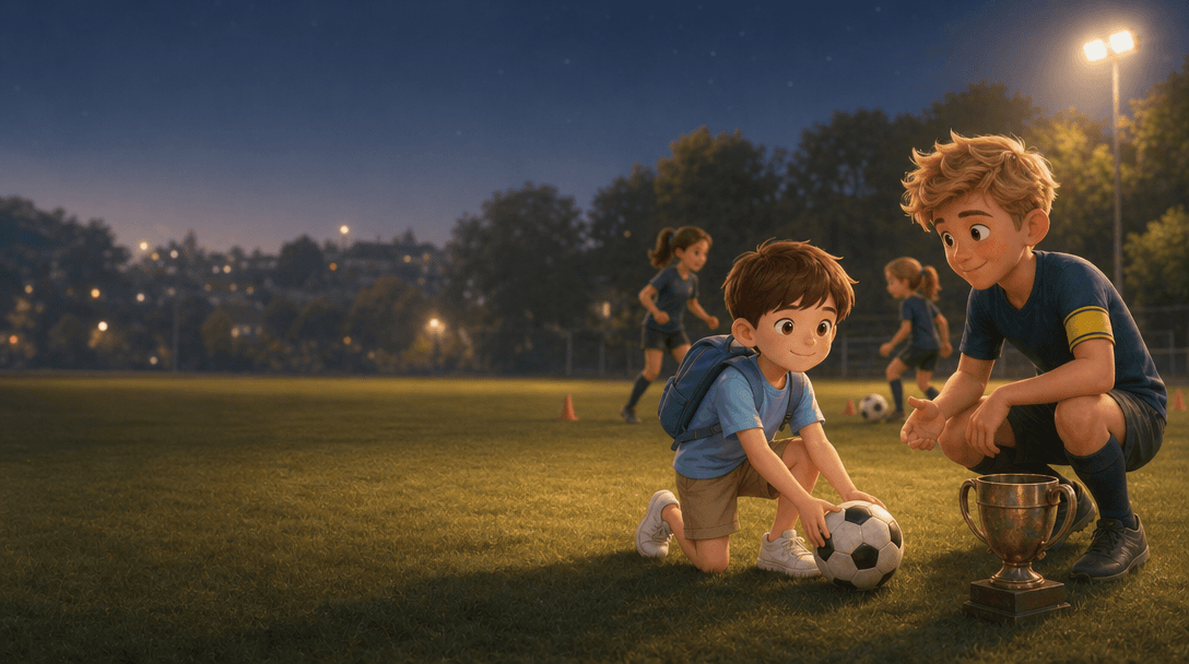 Ilustración de la escena 5: Lucas y el partido que le enseñó a perder
