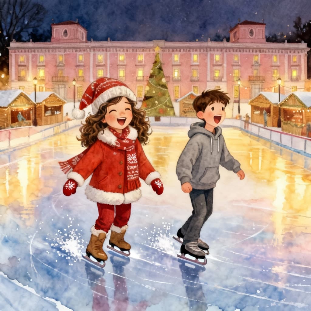 Ilustración de la escena 13: Luci y la magia sobre hielo en Boadilla